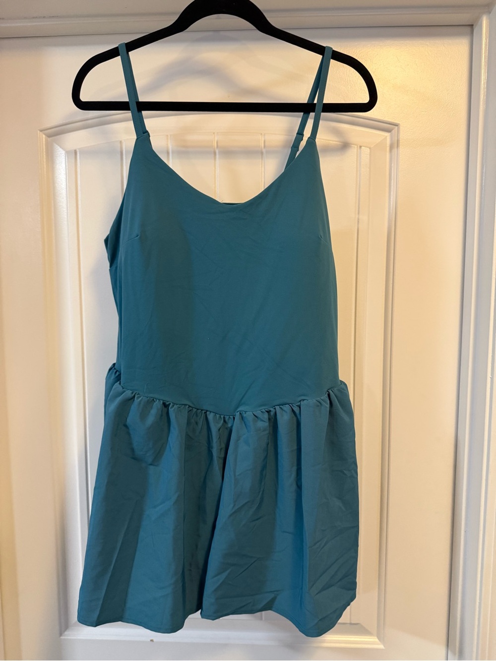 JoyLab Teal Mini Dress with Spaghetti Straps